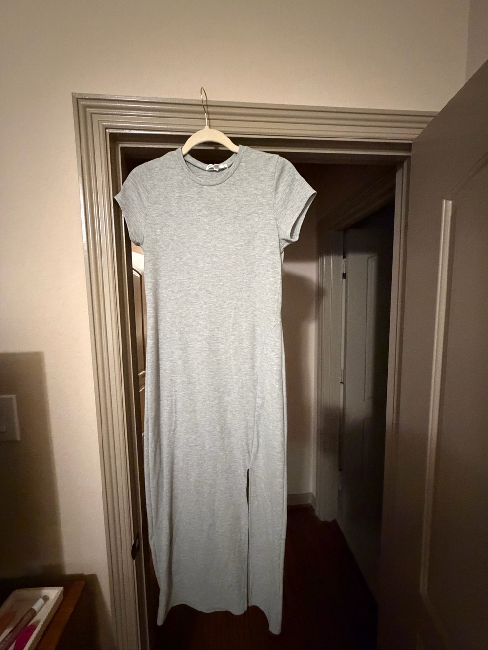 Light Gray Short Sleeve Maxi Dress - Casual Everyday Staple